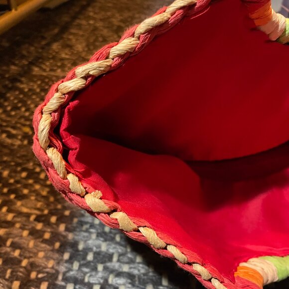 Rainbow drawstring straw bag - Picture 4 of 8